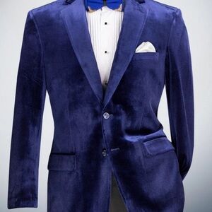 Vinci Mens Blue Velvet Blazer NWT 4XL